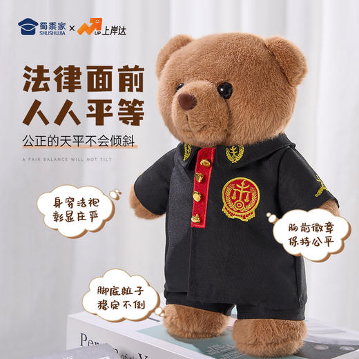 【法官站姿熊】可定制创意毛绒职业小熊公仔儿童玩具服装可脱送礼礼物 商品图2