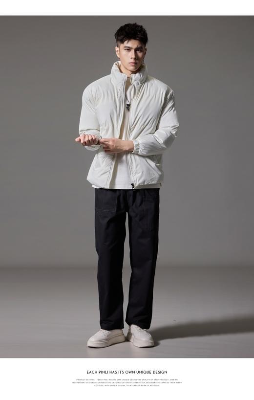 PINLI品立2024秋冬新款立领休闲棉衣外套仿羊羔绒面包服男棉服潮GD243105248 商品图3