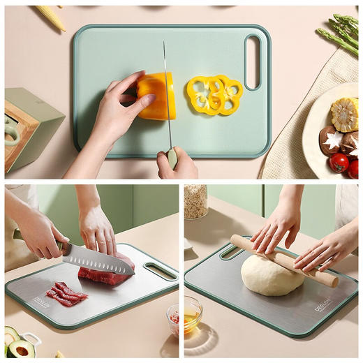 双面抗菌不锈钢菜板-时尚款 DFS-CB892B【鲜享1.5】 商品图3