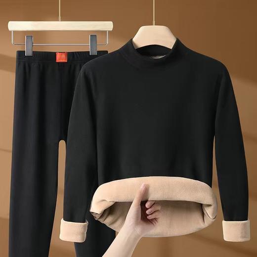 雀说【驼绒巨厚】秋冬季保暖内衣半高领男女套装加绒加厚防寒秋衣秋裤AL2308 商品图8