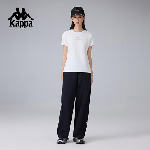 Kappa卡帕背靠背针织运动长裤女2025新款复古跑步裤子休闲直筒裤K0F22AK82 商品图4