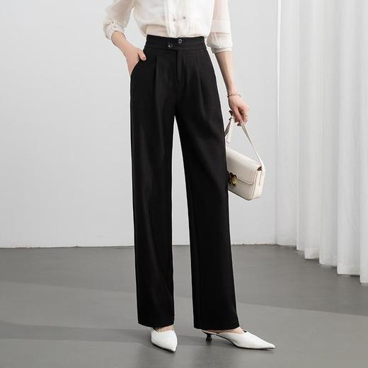 【高货rg】全新升级【铂金会员165/天猫219/差价54】(15702) 洛诗琳创意褶不规则休闲裤女2025春后松紧高腰阔腿西装裤 商品图1