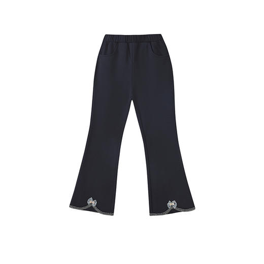 笛莎Deesha 童装女童裤子2025春新款香风针织喇叭裤 商品图4