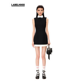 【SHUSHUTONG】蕾虎淑装百褶边无袖修身连衣裙经典款裙装