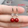 雀说天然朱砂耳坠紫金砂S925银耳钩原矿耳环本命年耳钉转运AL 商品缩略图8