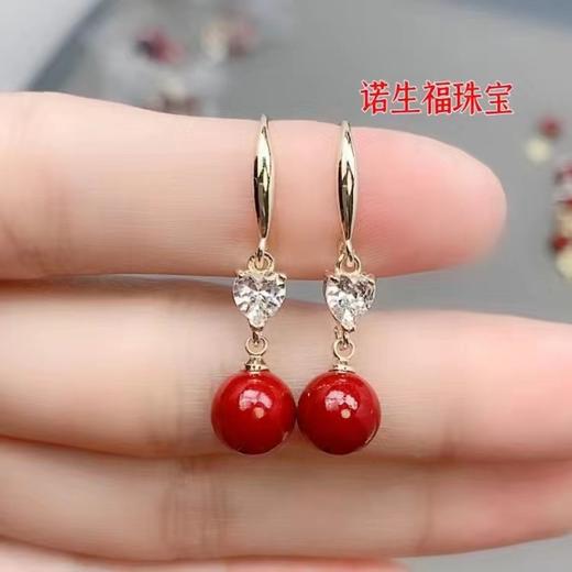 雀说天然朱砂耳坠紫金砂S925银耳钩原矿耳环本命年耳钉转运AL 商品图8