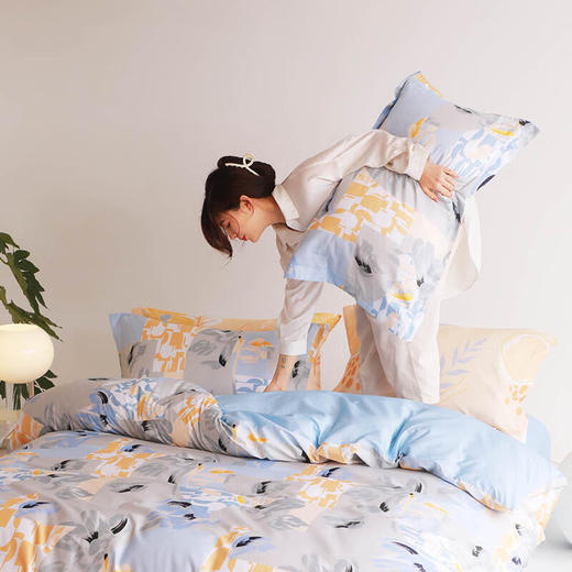 TY 恒源祥全棉四件套加厚耐用超软亲肤床品套件双人 （被套2*2.3m）闲意【鲜享3.0】 商品图3