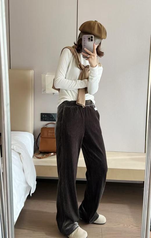 雪尼尔婴儿绒直筒阔腿糯米裤 舒适度超绝👏🏻离不开的通勤搭子☕️ 商品图14