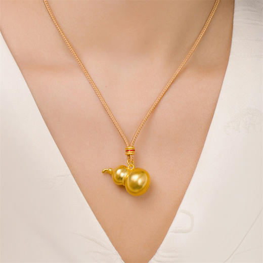 【热卖臻品】典粹葫芦吊坠 足金古法金葫芦黄金福禄挂坠男女情侣款【按克计价黄金1】MEMORA诗普琳GP289301 商品图3