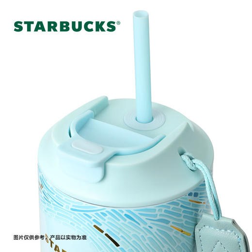 星巴克（Starbucks）微蓝韵律款双饮口咖啡杯445ml保温杯 商品图3