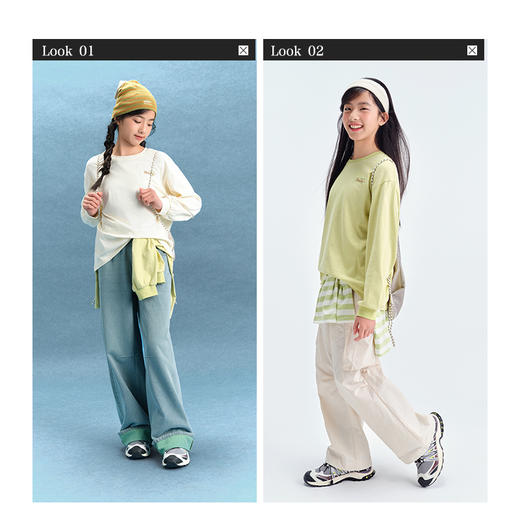 笛莎Deesha青少年女童T恤2025春季女童精致绣花基础长袖T恤 商品图3