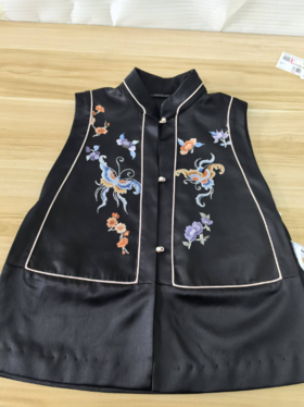 盛唐牡丹|蝶恋花手绣真丝马甲