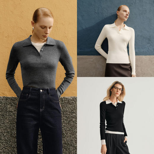 【商场同款】麦檬春秋醋酸羊毛绒云杉套头毛衫5F7932201 商品图3