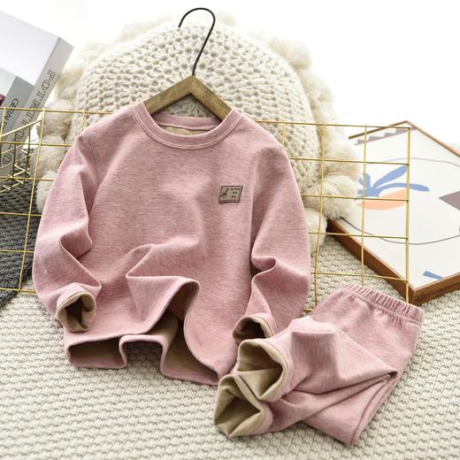 "雀说儿童蚕丝羊毛德绒保暖内衣套装冬季新款中大童保暖衣男童秋衣秋裤AL K2160" 商品图4