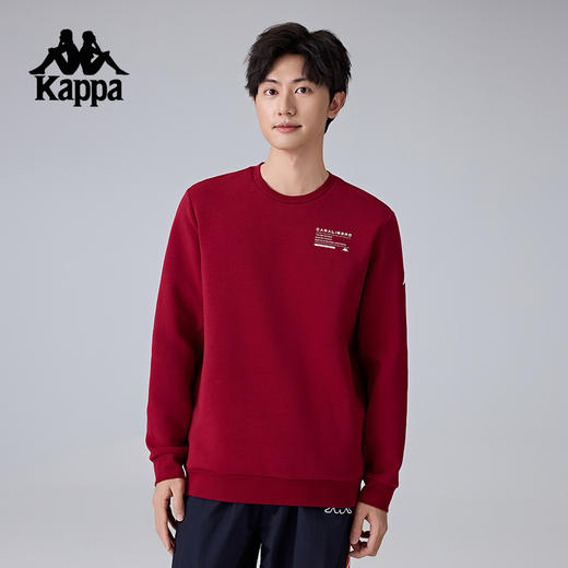 Kappa卡帕背靠背2025新款运动卫衣男圆领针织套头衫休闲长袖上衣K0F12WT41 商品图2