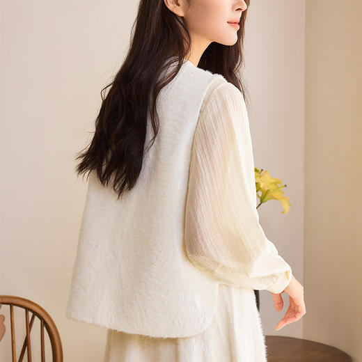 玳莎盘扣新中式马甲女2025年春季新款国风提花设计感马甲背心上衣  FA37001 商品图2