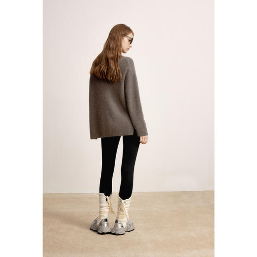 【商场同款】诗凡黎高腰显瘦弹力小脚裤2024冬新款长裤3FA252431R 商品图4