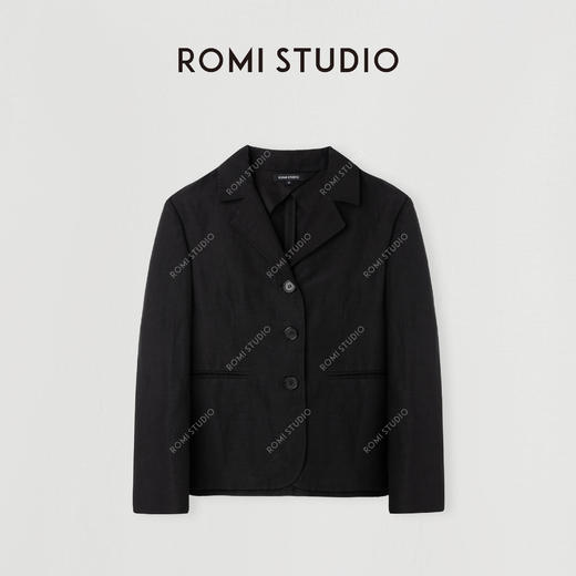 ROMI STUDIO “法式优雅” 衣橱经典亚麻棉半麻衬西装外套24SSW599 商品图0