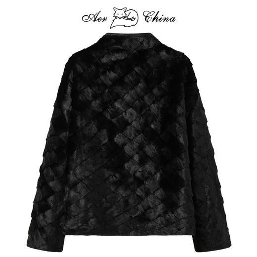 雀说国风中式盘扣水貂皮草外套女短款拼貂双面穿貂皮大衣冬季新款AL 商品图1