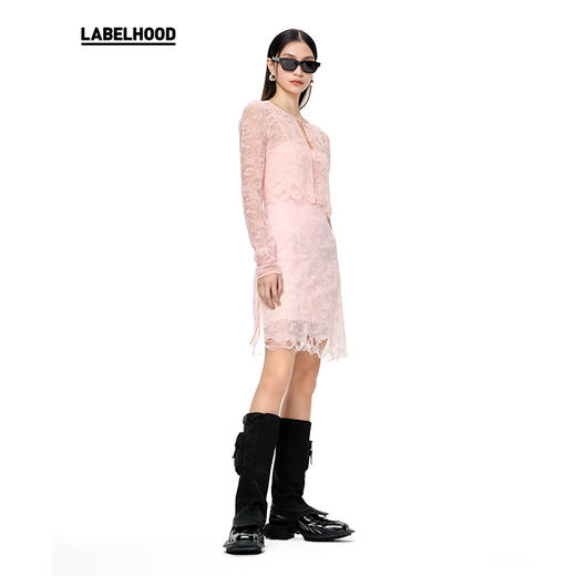 【OSMOS×LABELHOOD】蕾虎联名新细针水母蕾丝连衣裙短裙 商品图1
