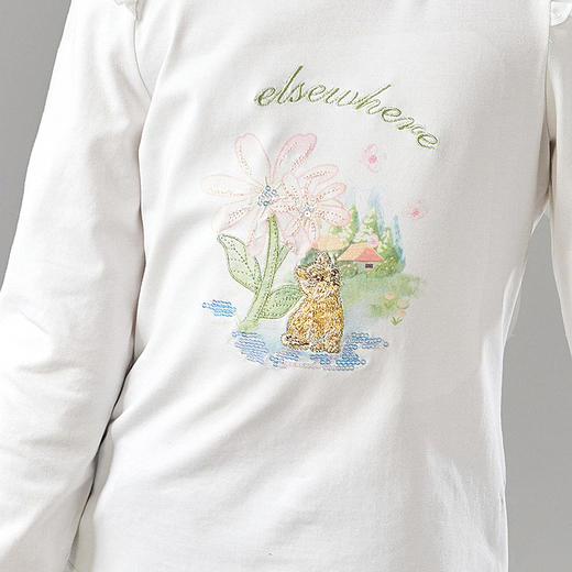 笛莎Deesha 童装女童T恤2025春新款女童时尚图案T恤 商品图3