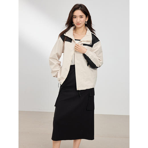 【五折购】熙世界熙世界山系户外工装裙半身裙2025新款松紧腰口袋显瘦休闲直筒裙 商品图3