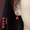 雀说祥云朱砂耳钉女高级感新中式国风古风耳坠AL 商品缩略图0