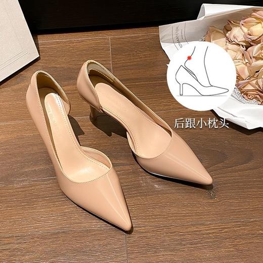 ZHR则则气质尖头高跟鞋女2025新款春裸色细跟高跟鞋性感浅口单鞋 商品图4