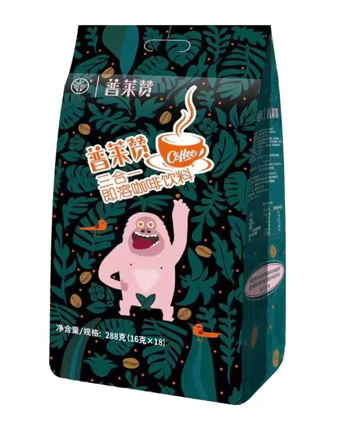 普莱赞原豆超微研磨三合一即溶咖啡 现磨香浓速溶咖啡粉|海南兴科