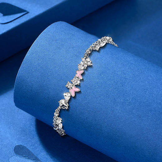 【夜光】卡蒂罗/KADER 夜光蝴蝶双链 接住招财的蝴蝶玄学！闪闪蝶舞粉色少女心原创秋冬拼接链 925银 商品图8