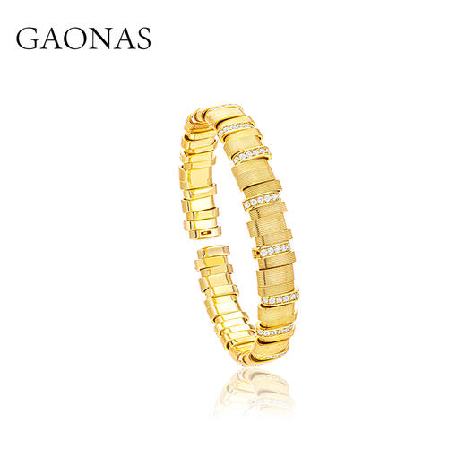 GAONAS高纳仕古法金色掐丝簪花手镯开口高定中式富婆气质新款手饰10565SGO 商品图2