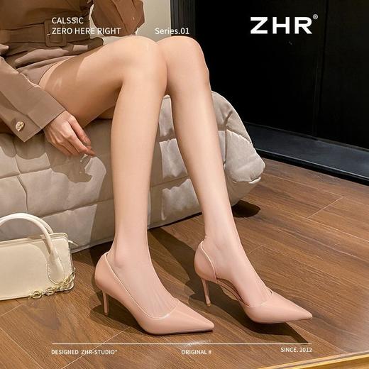 ZHR则则气质尖头高跟鞋女2025新款春裸色细跟高跟鞋性感浅口单鞋 商品图6