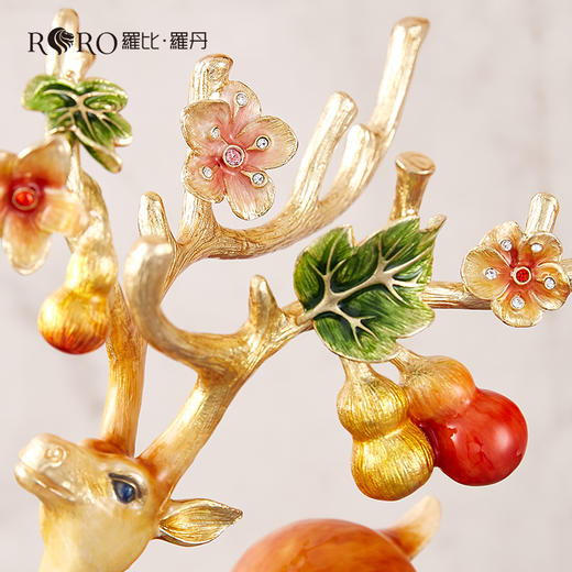 【彼达思】罗比罗丹 福禄呈祥 梅花鹿摆件 商品图4