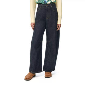 17-1 现货发 渠道圆正 lew 25早春 激光烧花 弯月镰刀牛仔裤 气球廓形牛仔裤 显腰细