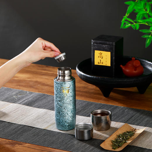 思宝钛莱双层钛保温杯冰花工艺带茶隔便携车载礼盒包装 商品图4