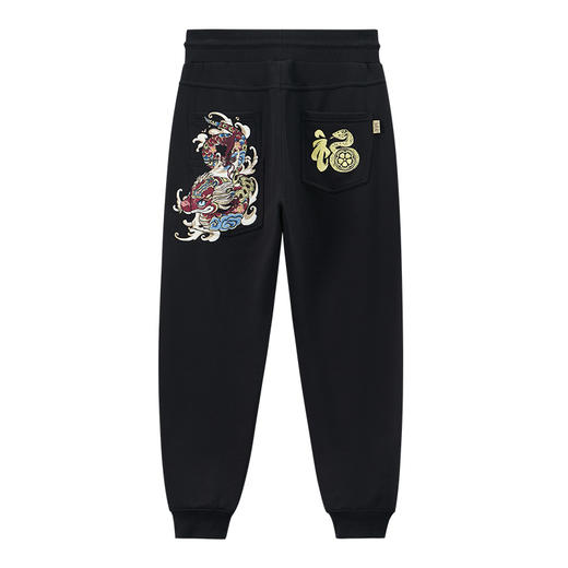 ONIARAI/鬼洗25春夏泥棒蓝福气莽莽绣花针织裤男式休闲裤 N540166 商品图4