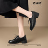 ZHR则则头层牛皮真皮粗跟高跟单鞋乐福鞋2025新款百搭时尚小皮鞋 商品缩略图9
