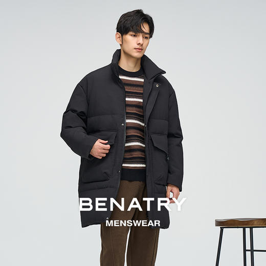 贝纳川立领特色口袋中长款男士羽绒服ECP405009 商品图4