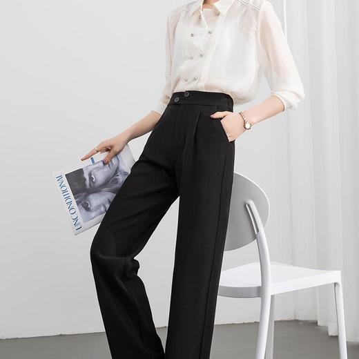 【高货rg】全新升级【铂金会员165/天猫219/差价54】(15702) 洛诗琳创意褶不规则休闲裤女2025春后松紧高腰阔腿西装裤 商品图0