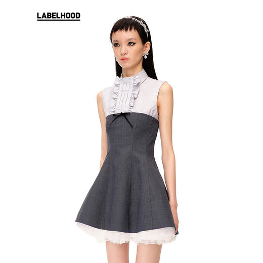 【SHUSHUTONG】蕾虎设计感甜美时尚抹胸蓬蓬两件套A字裙 商品图3