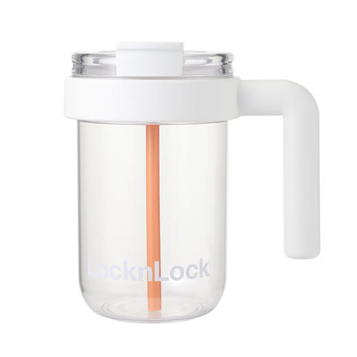 乐扣乐扣（locknlock）耐热耐冷吸管直饮双饮杯广口设计舒适把手1000ml大容量办公室水杯 HLC535WHTFU白色 1L 1个 商品图1
