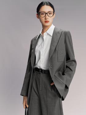 【商场同款】伊芙丽灰色通勤正肩领西装1F9110971G