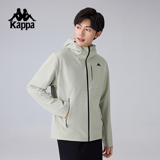 Kappa卡帕背靠背运动外套男2025新款休闲连帽夹克针织开衫上衣潮K0F12MK41 商品图2