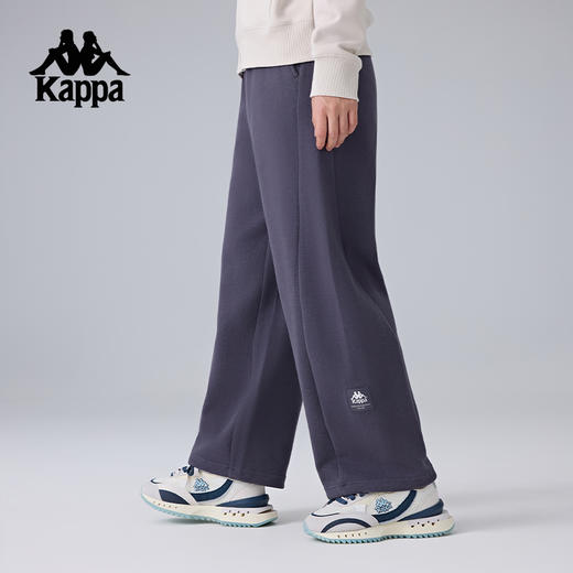 Kappa卡帕背靠背针织运动长裤女2025新款复古跑步裤子休闲直筒裤K0F22AK82 商品图1
