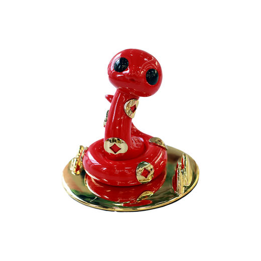 RODEO ART 蛇玲珑 中国红 20cm 送人送朋友客厅卧室玄关摆件生日礼物蛇年 商品图0