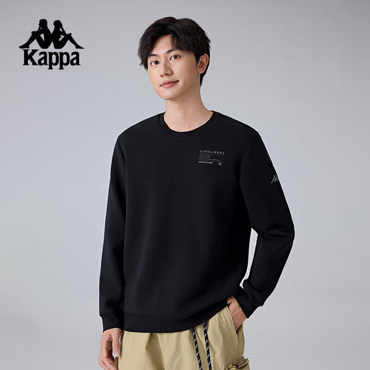 Kappa卡帕背靠背2025新款运动卫衣男圆领针织套头衫休闲长袖上衣K0F12WT41 商品图0