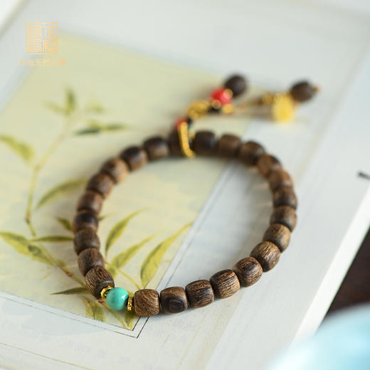 清香兰韵丨天然文莱沉香桶珠  7.5mm*26颗 4.8克 SP9637-1 商品图0