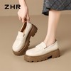ZHR成熟圆头乐福鞋新款皮鞋2024新款黑色增高复古厚底英伦单鞋 商品缩略图9