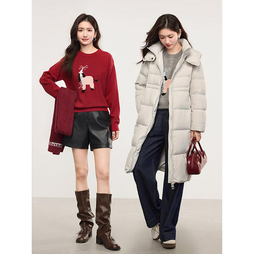 【129选3件，不退换】熙世界萌宠狗狗提花毛衣2025春秋新款时髦减龄圆领套头毛针织衫 商品图2