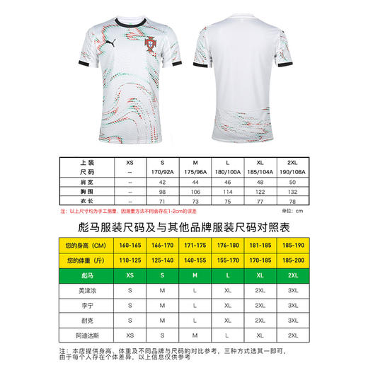 小李子PUMA彪马葡萄牙客场球迷版短袖球衣成人男款779209 04 商品图4